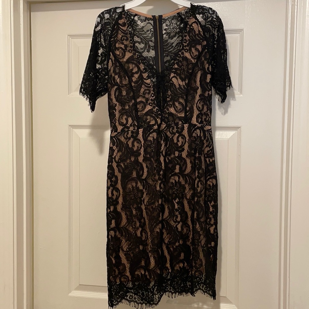 See through back, low front, date night dress.